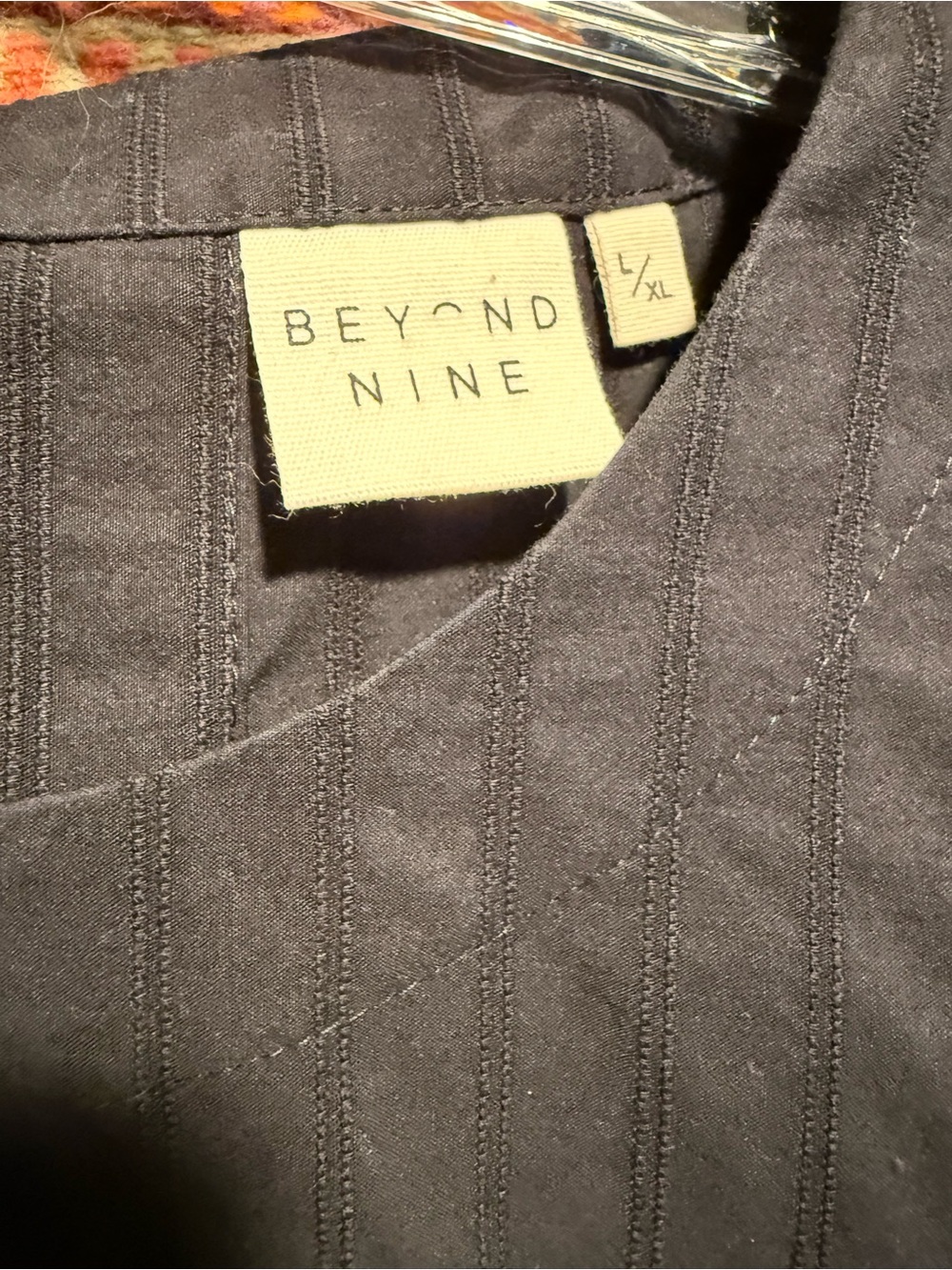 Beyond Nine Marlow Cotton Top in Black Self Stripe - Picture 2 of 7